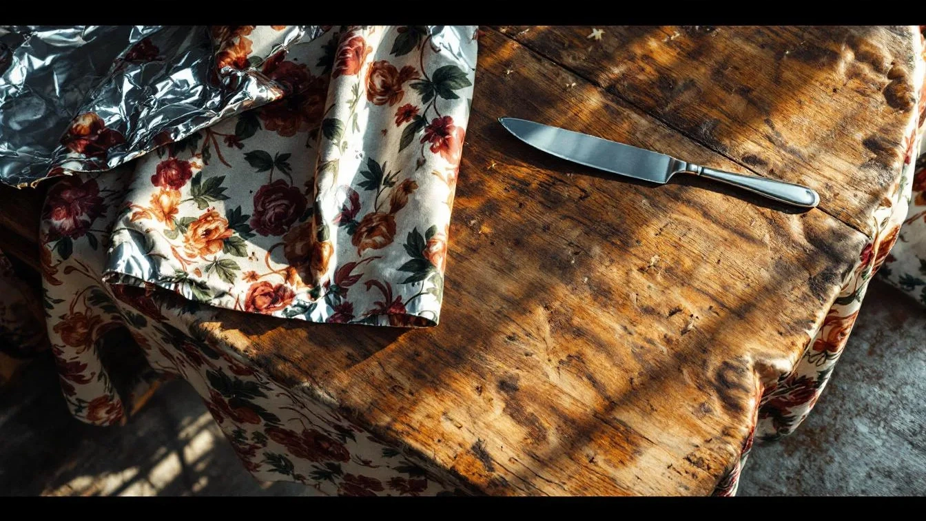 Carta stagnola sotto la tovaglia: il trucco per proteggere il tavolo dal calore