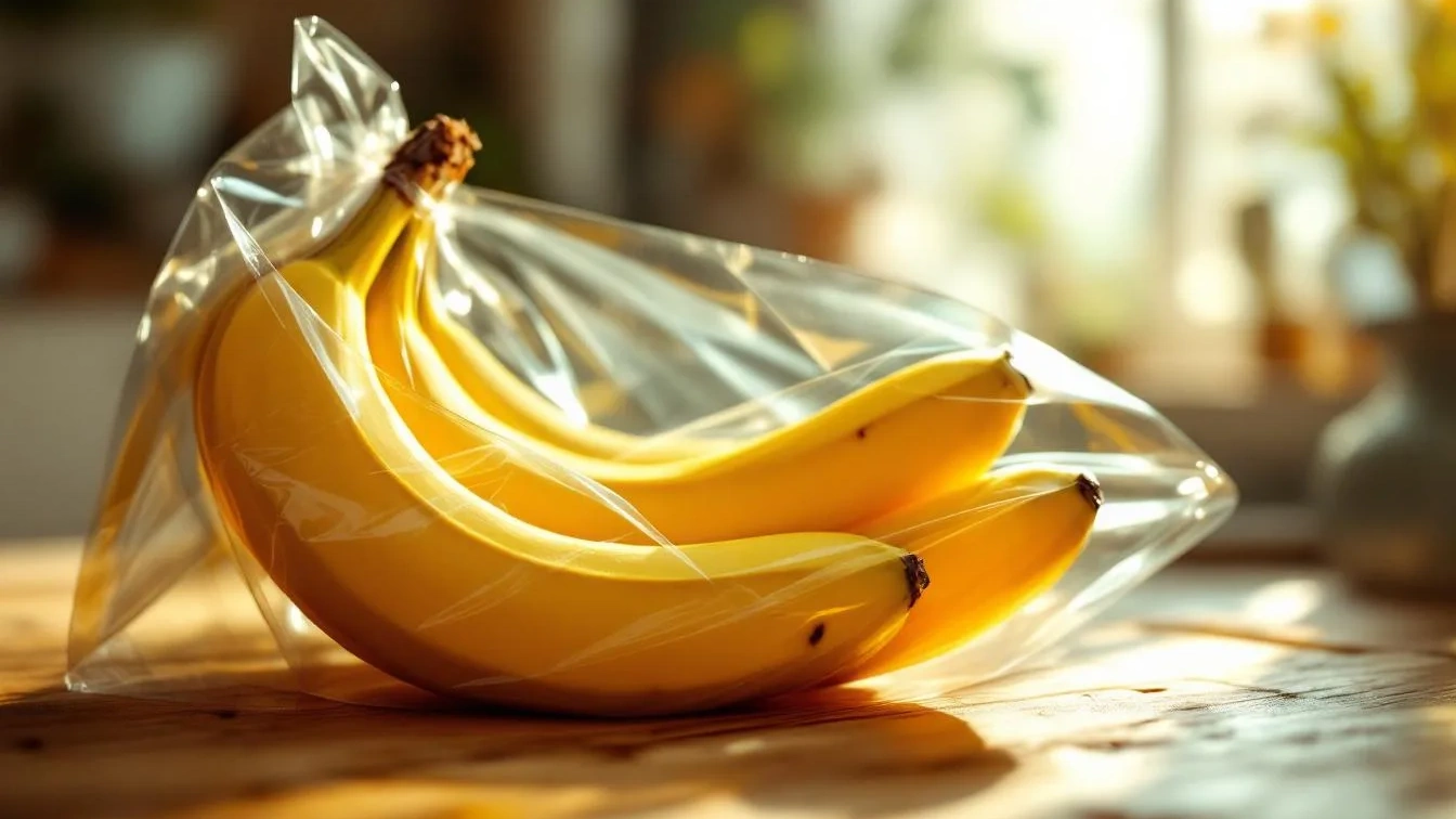 Pellicola trasparente sulle banane: il segreto per non farle annerire