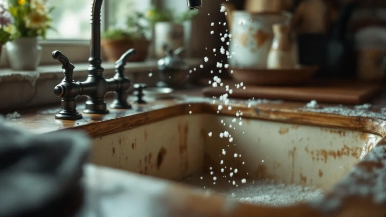 Sale grosso e acqua calda: la regola per stappare lo scarico del lavandino